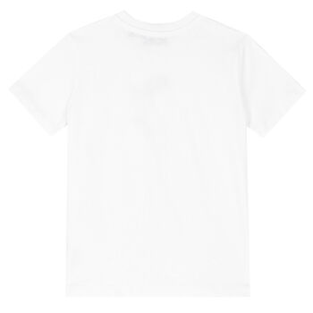 Boys White Thunderbolt Logo T-Shirt 