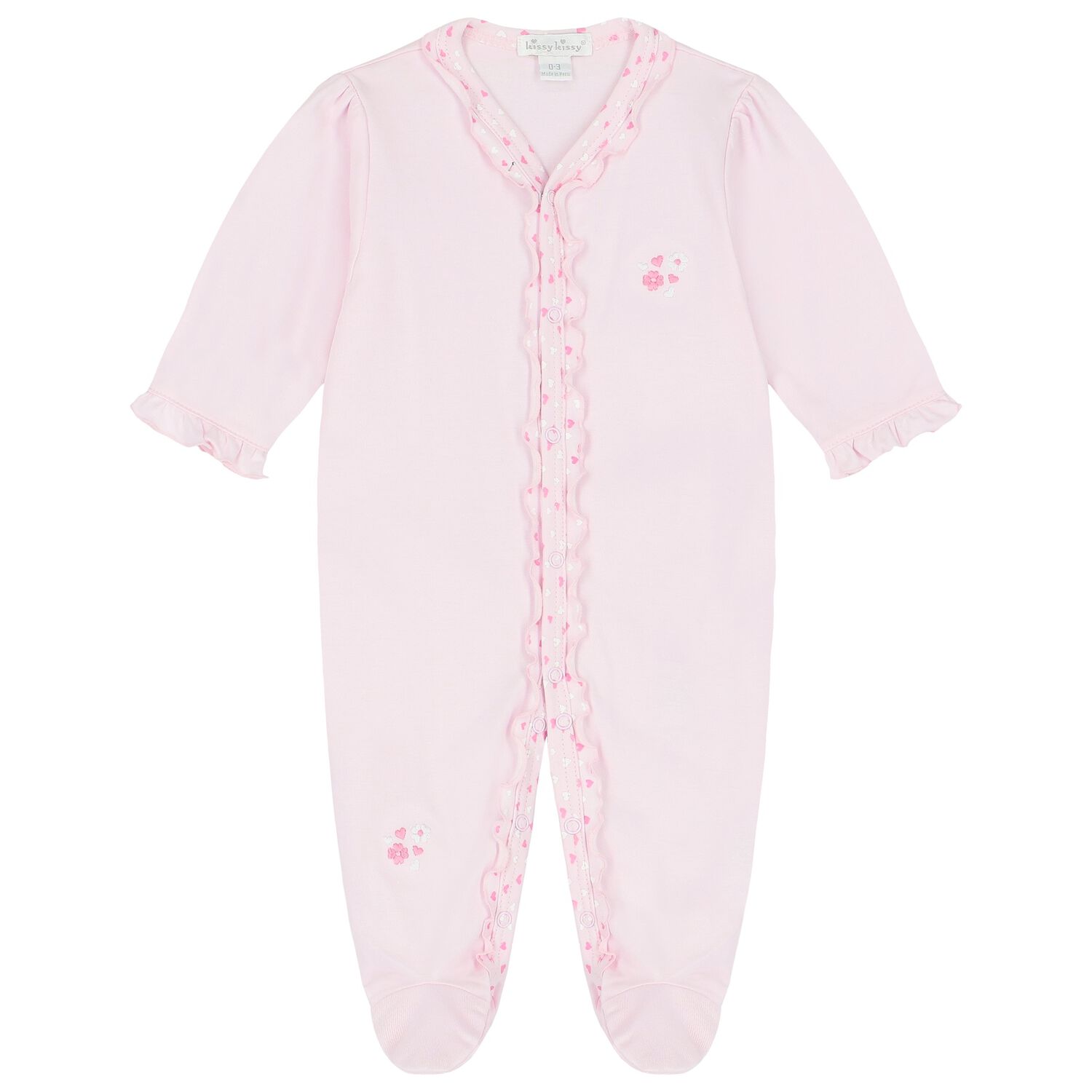 Baby Girls Pink Ruffled Babygrow, 2, hi-res image number null