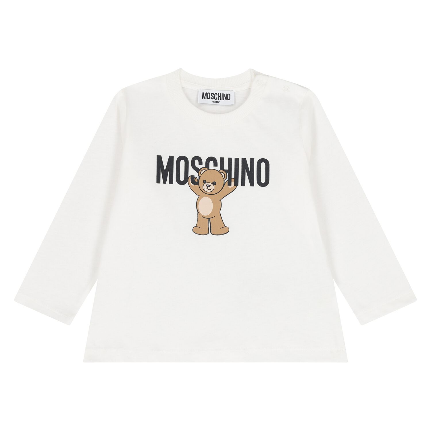 توب بأكمام بشعار تيدي بير باللون الابيض, 1, hi-res