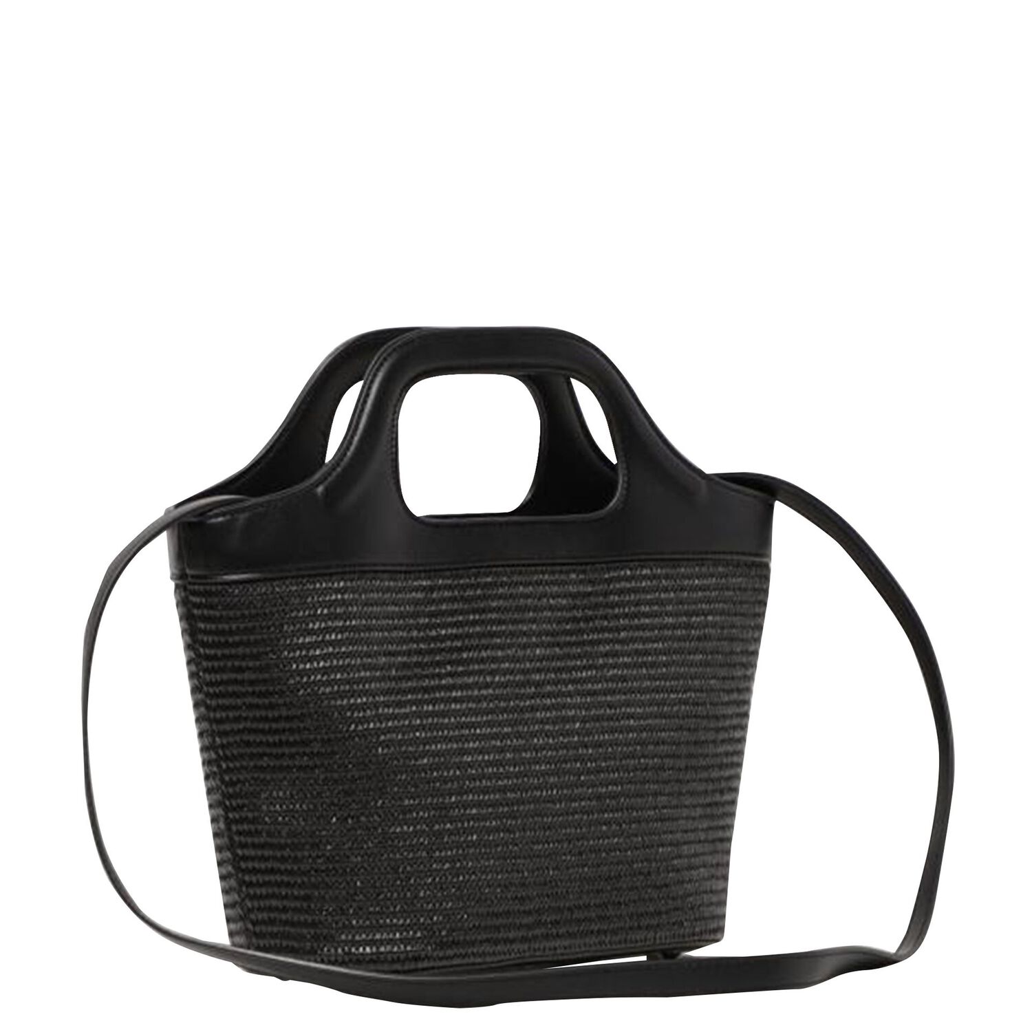 Girls Black Straw Handbag, 2, hi-res image number null