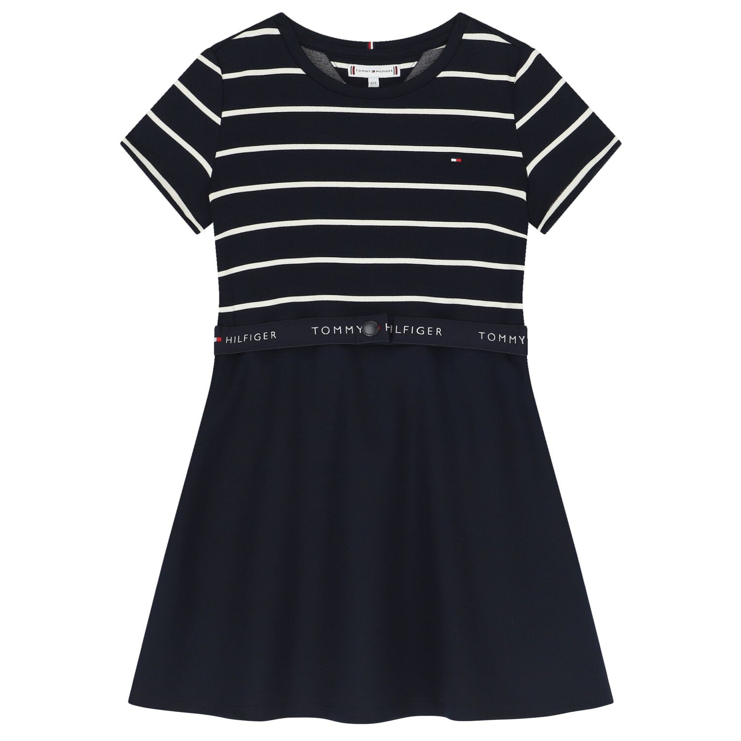 Girls Navy Blue Logo Dress, 4, hi-res