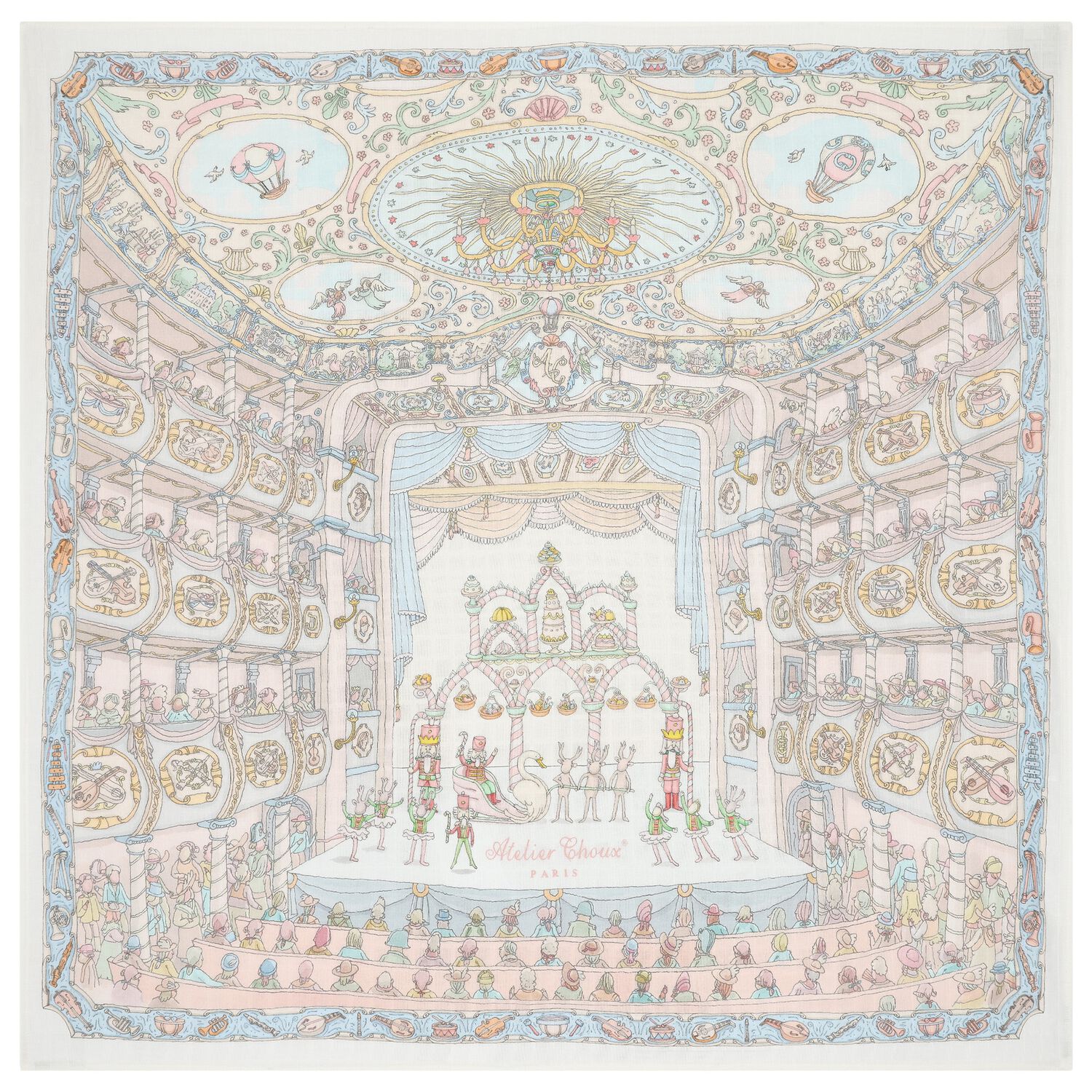 بطانية كاريه للأطفال بطبعة كسارة البندق  باللون الأبيض والأزرق, 1, hi-res image number null