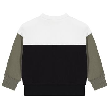 Boys Black, Green & White Logo Sweatshirt