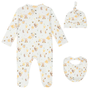 White & Yellow Honey Babygrow Set