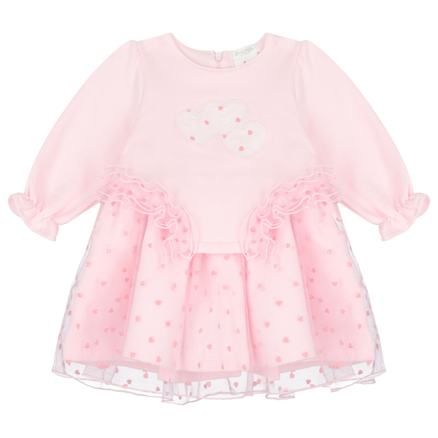 Baby Girls Pink Heart Dress, 1, hi-res image number null