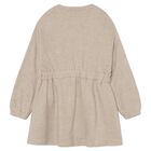 Girls Beige Bow Knitted Dress, 1, hi-res