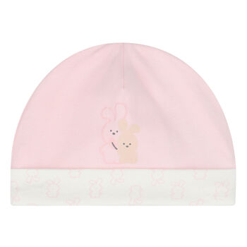 Baby Girls Pink & Ivory Bunny Hat