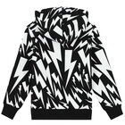 Boys Black Thunder Hooded Top, 1, hi-res