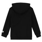 Boys Black Logo Hooded Top, 1, hi-res