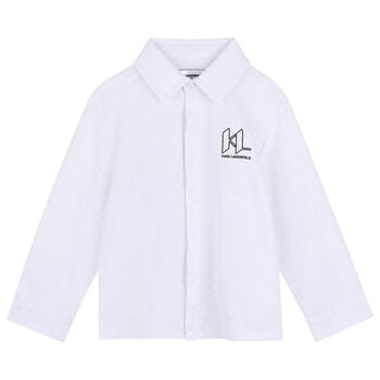 Younger Boys White & Black Logo Trousers Set