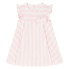Baby Girls Pink & White Striped Dress, 1, hi-res