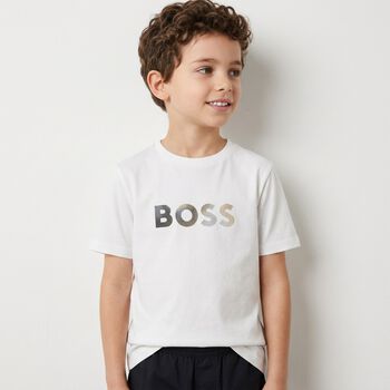 Boys White Logo T-Shirt
