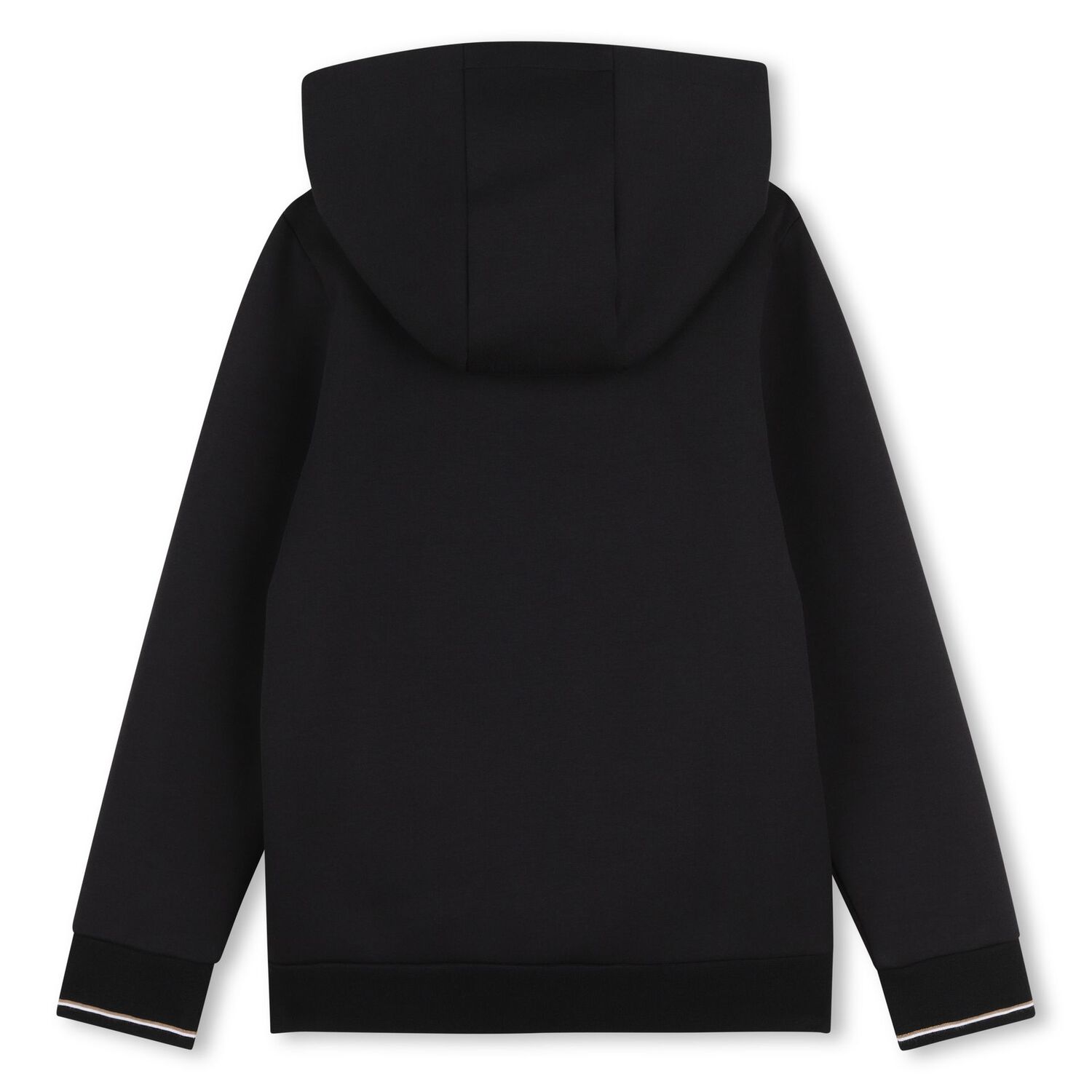 Boys Mini Me Black Logo Hooded Zip Up Top, 1, hi-res