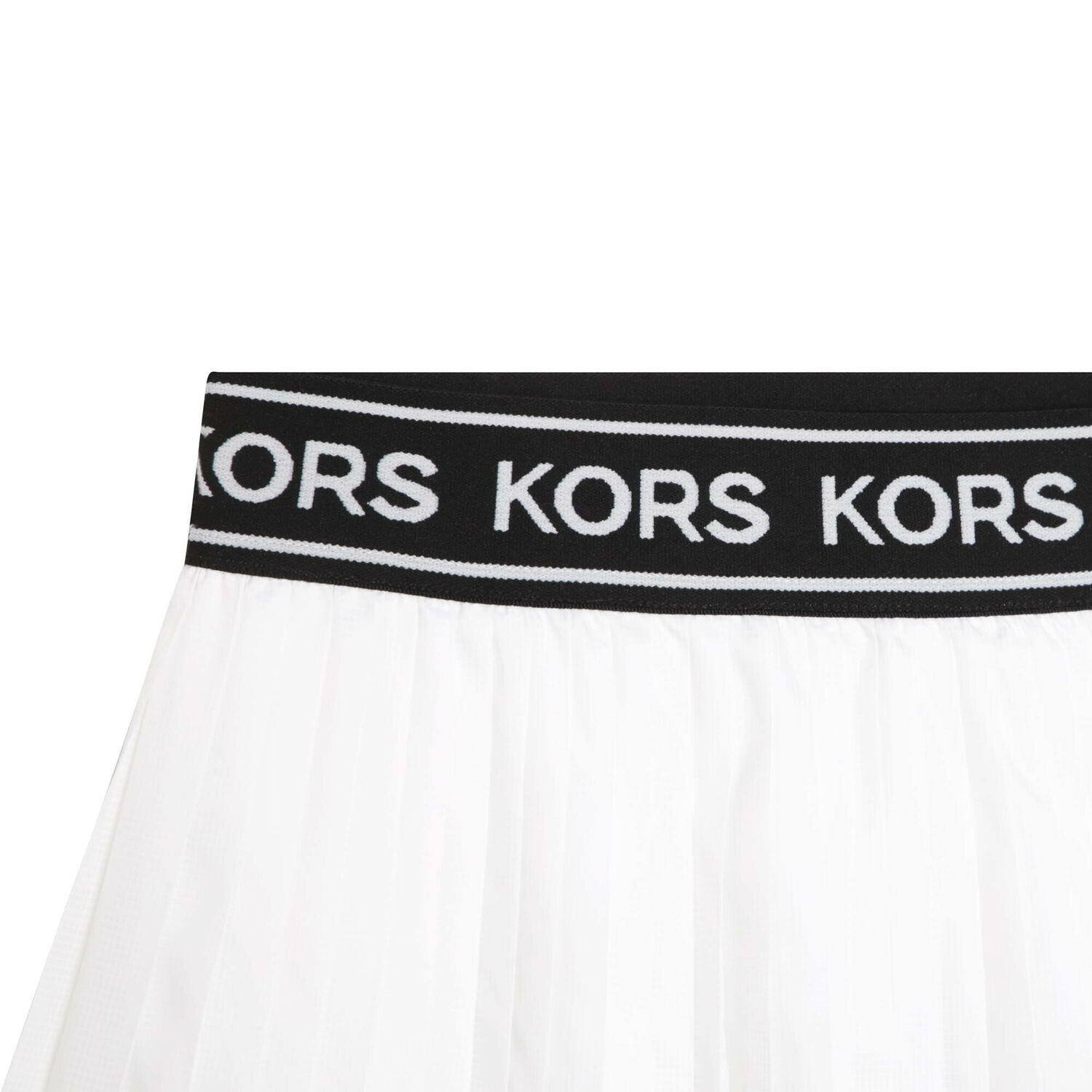 Girls White Pleated Logo Skirt, 1, hi-res
