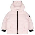 Girls Pink Logo Puffer Jacket, 2, hi-res