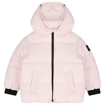 Girls Pink Logo Puffer Jacket