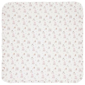 Baby Girls White & Pink Carousel Blanket