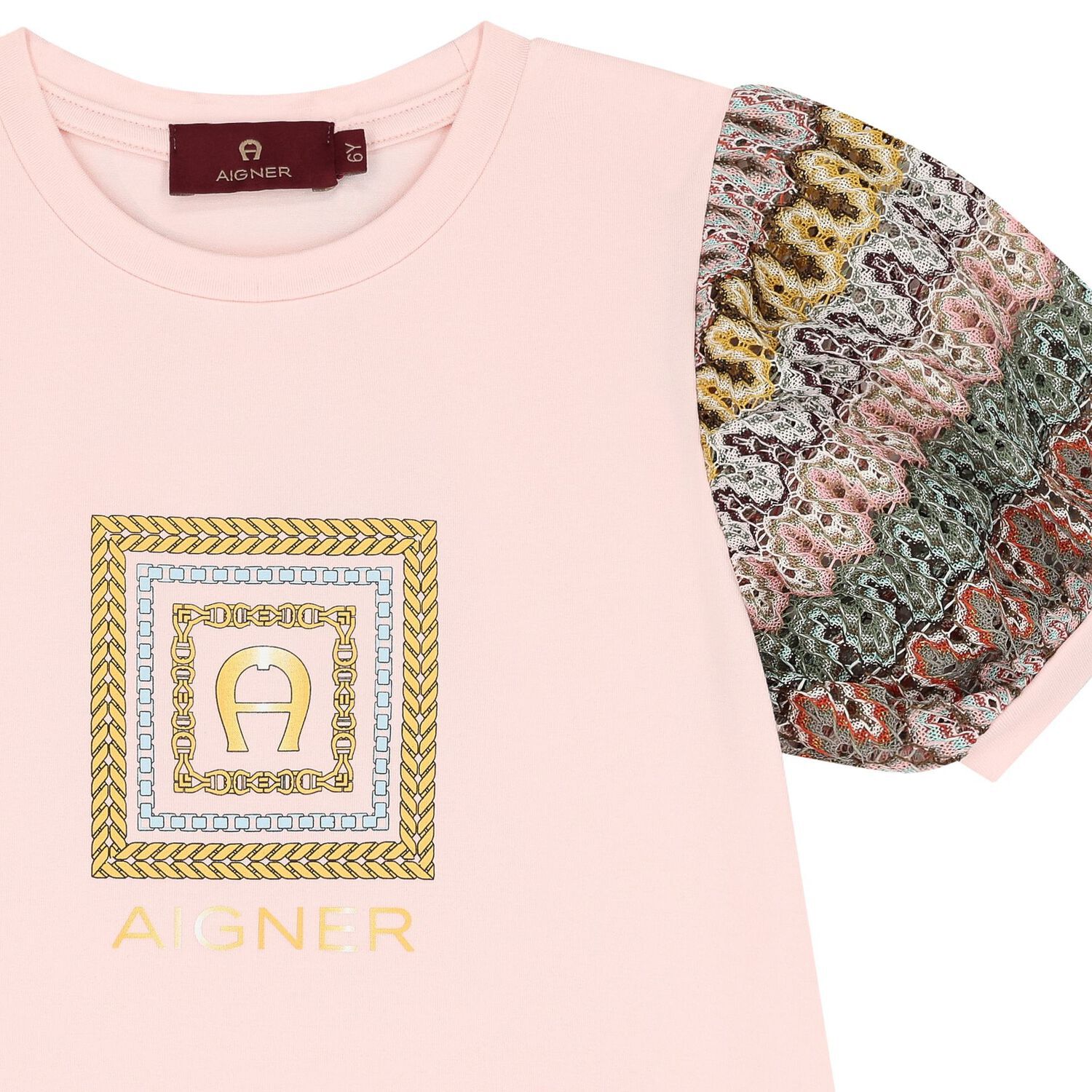 Girls Pink Logo Dress, 4, hi-res