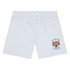 Younger Boys Blue Tiger Logo Shorts, 1, hi-res