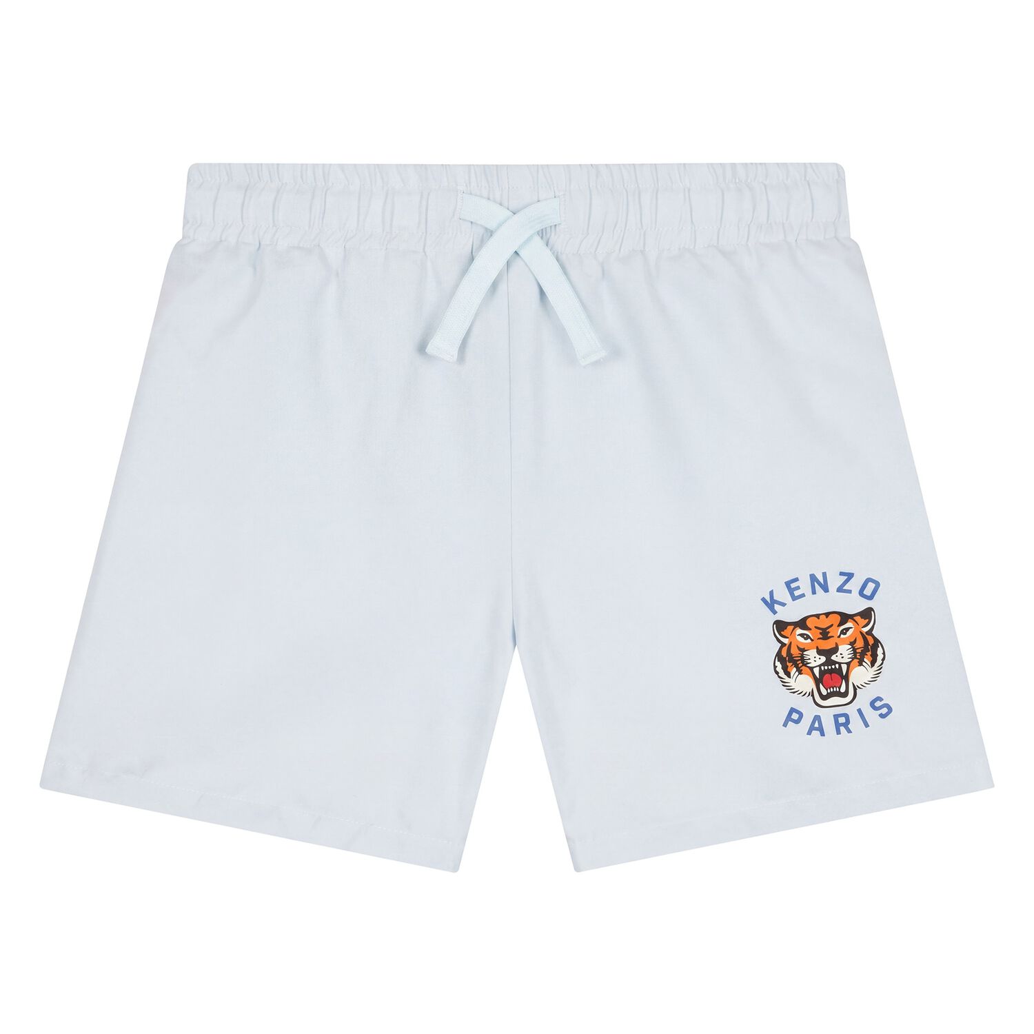 Younger Boys Blue Tiger Logo Shorts, 1, hi-res