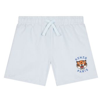 شورت اولاد بالشعار باللون الازرق