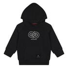 Younger Boys Black Logo Hooded Top, 1, hi-res