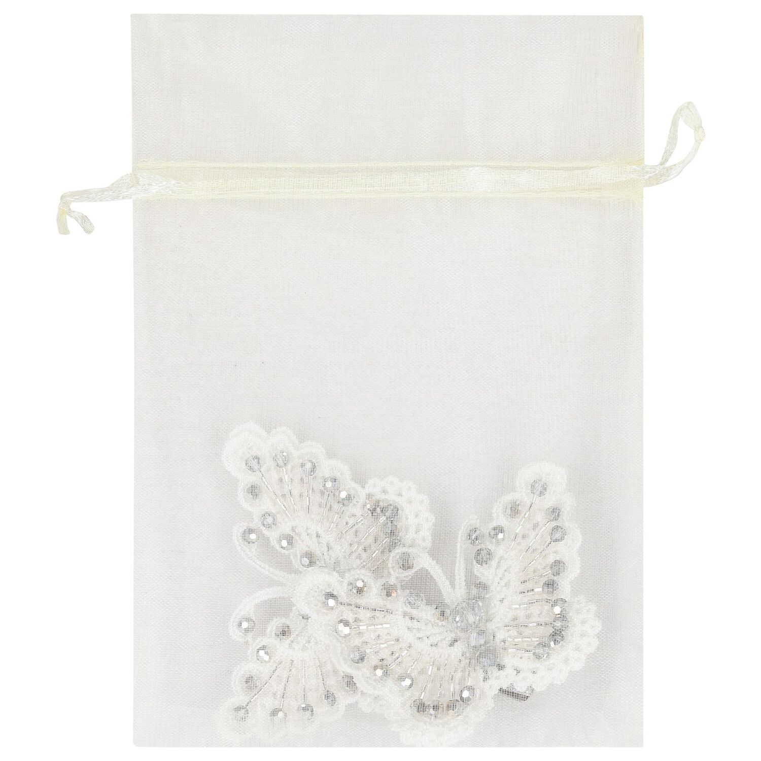 Girls Silver Embellished Butterfly Hair Clip, 5, hi-res image number null