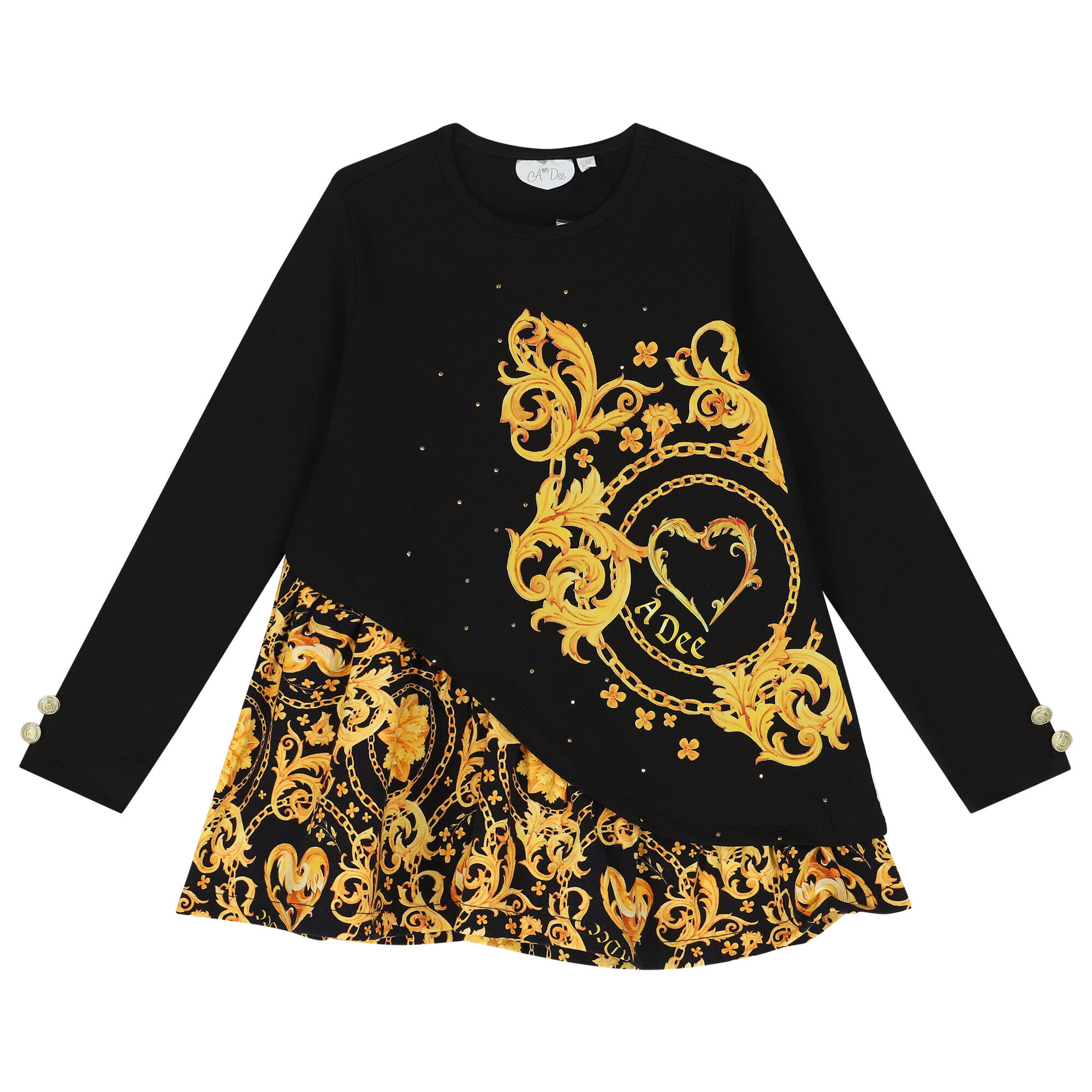 A Dee Girls Black Gold Leggings Set Junior Couture Kuwait