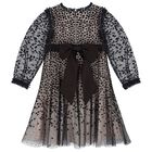 Girls Black Dappled Sequin Embellished Dress, 2, hi-res