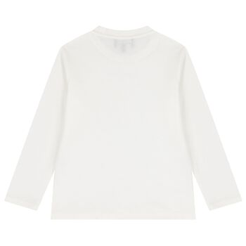 Boys Ivory Logo Long Sleeve Top