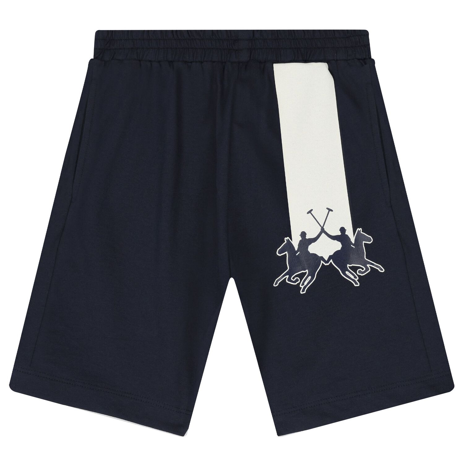 Boys Navy Blue Logo Shorts Set, 1, hi-res image number null