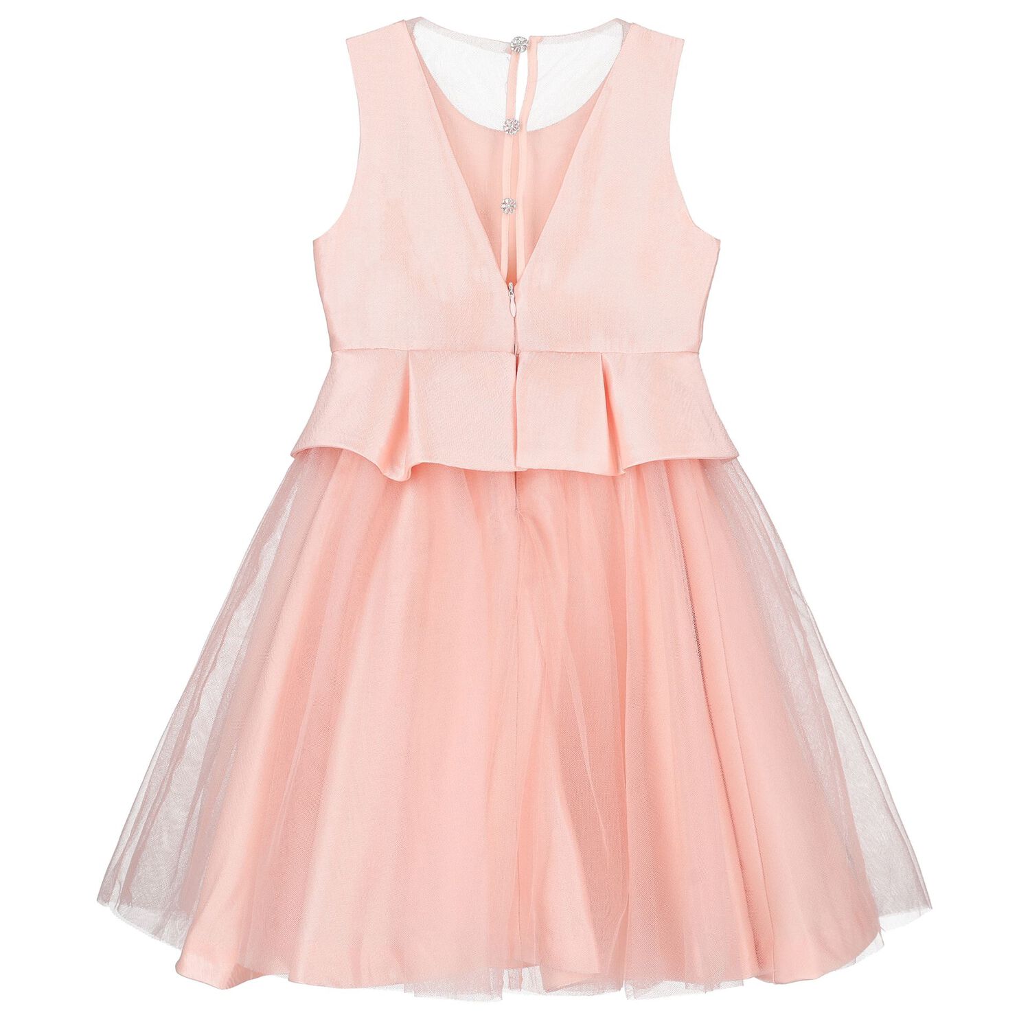 Girls Pink Bow Satin Dress, 1, hi-res image number null