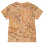 Boys Beige Geo Map Logo T-Shirt, 1, hi-res