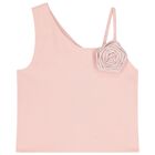 Girls Pink Rose Applique Top, 3, hi-res