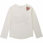 Girls Ivory Cotton Top, 1, hi-res