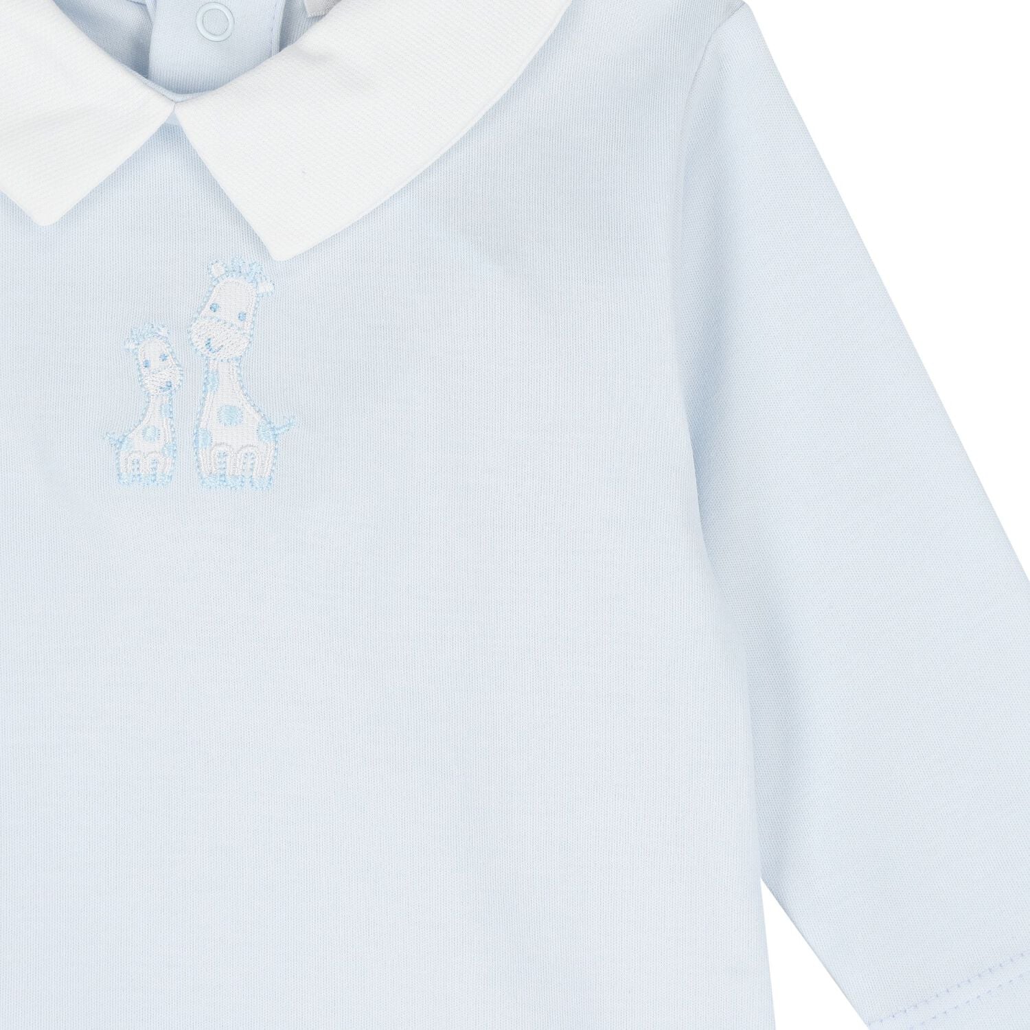 Baby Boys Blue Giraffe Laugh Babygrow, 1, hi-res