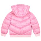Girls Pink Bear Logo Padded Jacket, 1, hi-res