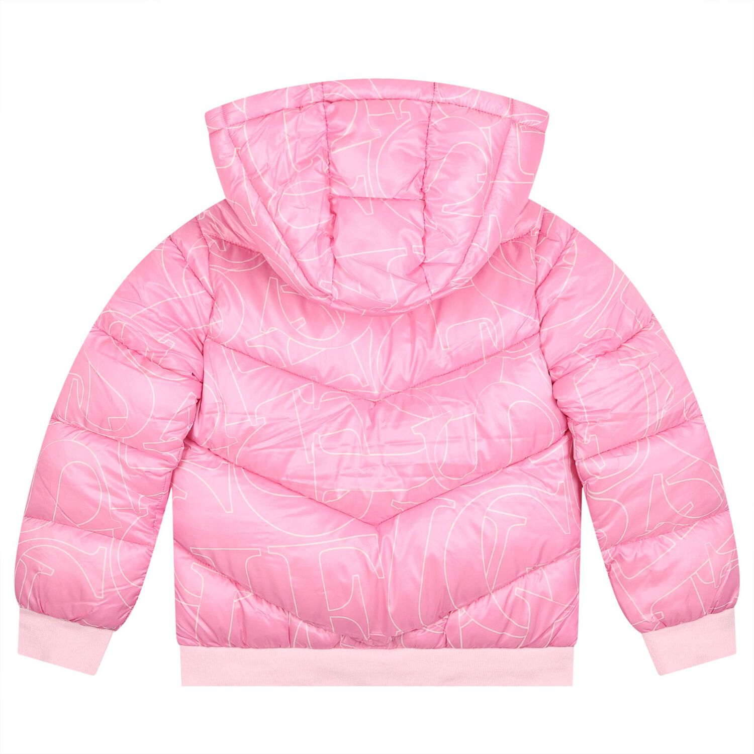 Girls Pink Bear Logo Padded Jacket, 1, hi-res