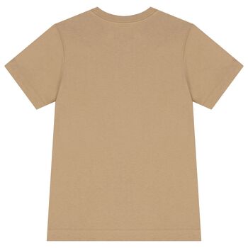 Boys Beige Logo T-Shirt