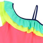 Girls Pink Frill Swimsuit, 1, hi-res