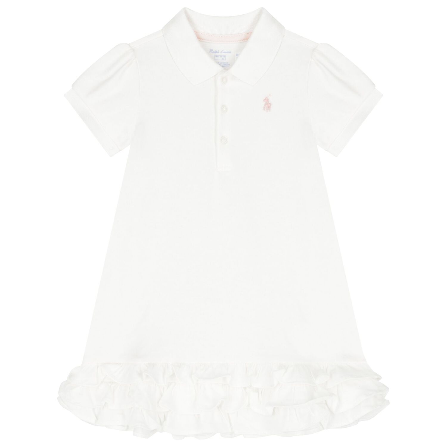 Baby Girls White Logo Polo Dress Set, 1, hi-res