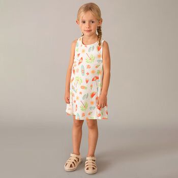 Girls White Fruit Dress