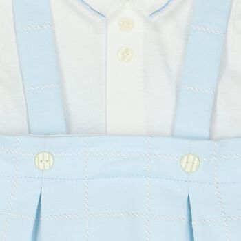 Baby Boys White & Blue Romper