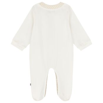 Ivory Teddy Bear Logo Babygrow