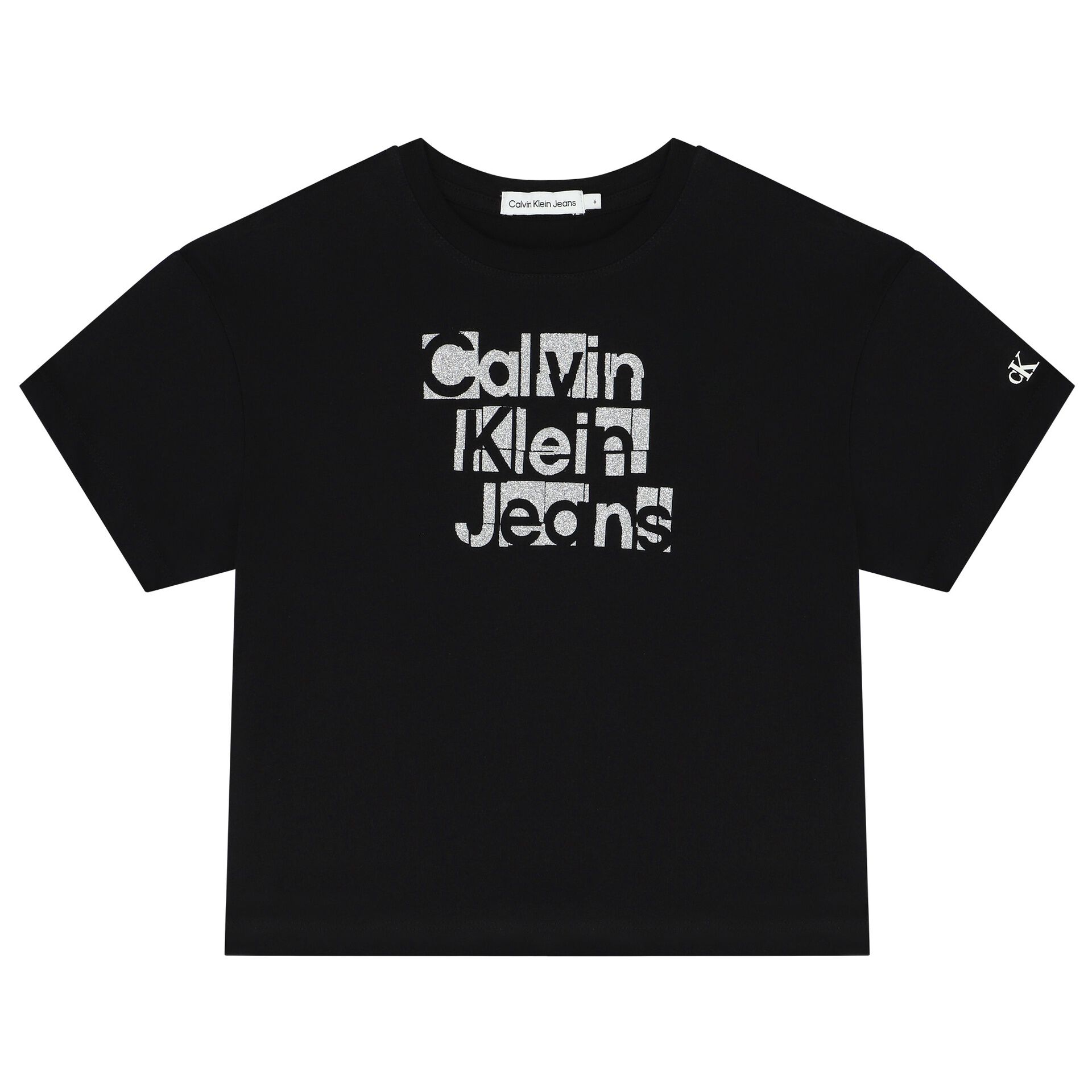 Calvin Klein Girls Black Logo T Shirt Junior Couture
