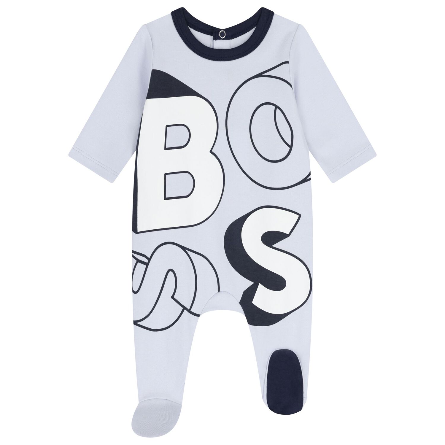 Baby Boys Blue Logo Babygrow, 1, hi-res