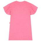 Girls Pink Embellished Logo Dress, 1, hi-res