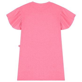 Girls Pink Embellished Logo Dress