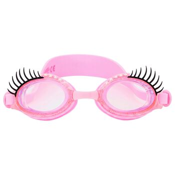 Girls Pink Eye Lashes Swimming Goggles