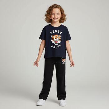 Navy Blue Tiger Logo T-Shirt